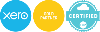 xero, gold partner, certified cip logos